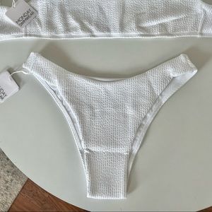 Monday Swimwear Byron Bottom in Crinkle White